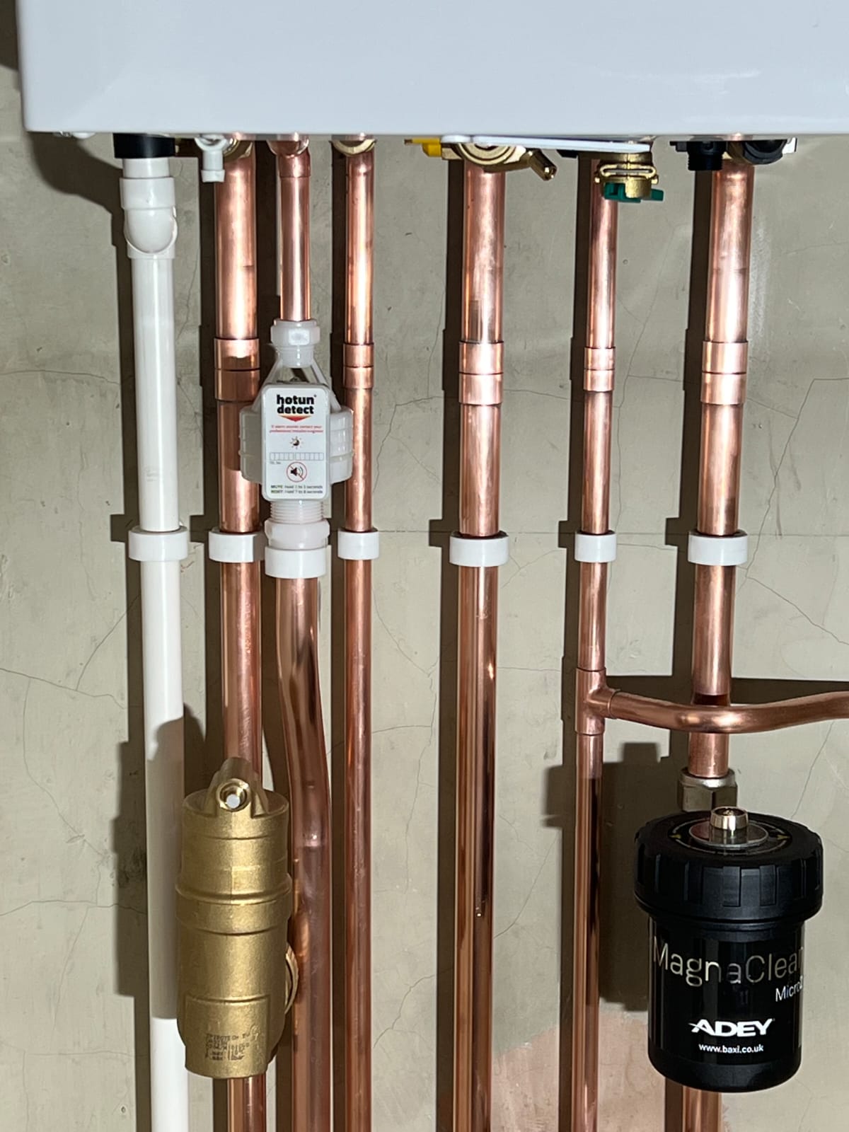 Copper pipework detail